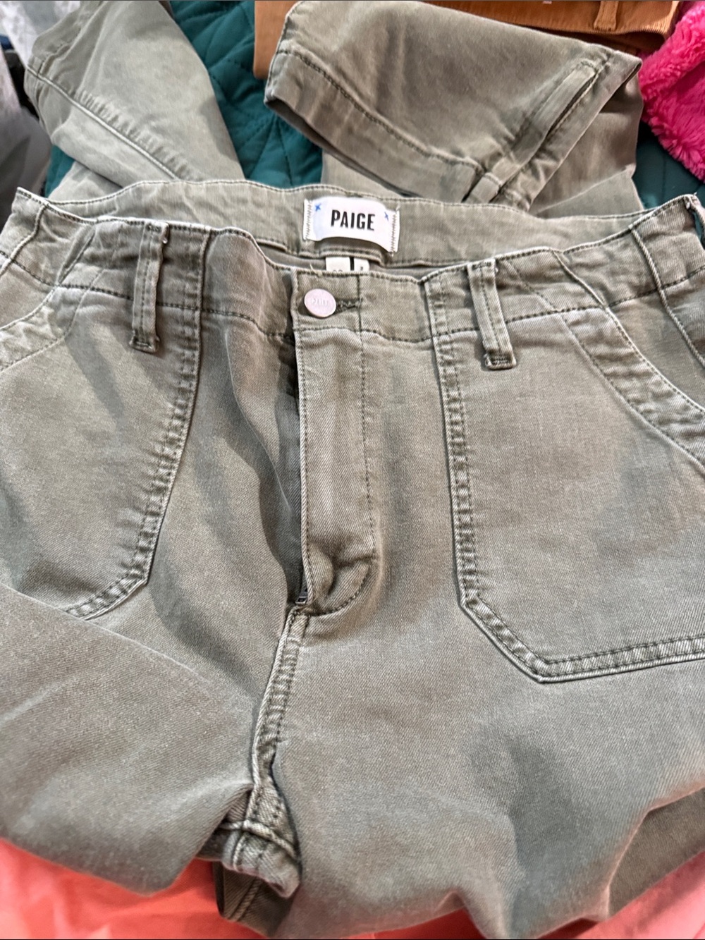 PAIGE Olive Utility pants